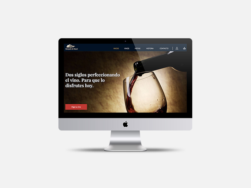IMac mockup with Marqués de Riscal website's home page