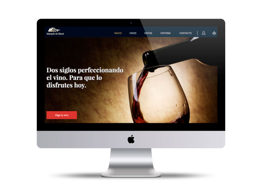 IMac mockup with Marqués de Riscal website's home page